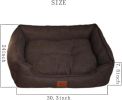 Dog Bed Washable Medium Dog Cat Sofa Bed Super Soft Rectangular Cuddle Pet Bed With Non-Slip Fluffy Bottom(Dark Gray, 20.8 * 15.7 * 6.7)